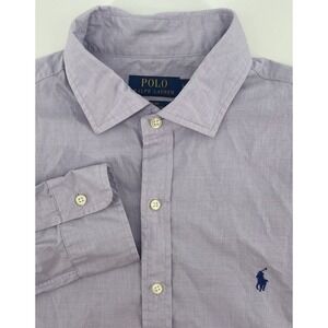 Polo Ralph Lauren Slim Fit Cotton Stretch Men's Long Sleeve Large Purple Shirt